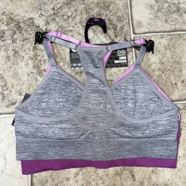 Athletic Works NWT Girls 2 Pack Athletic Works Pink/Grey Sports Bras Size XXL