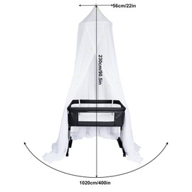 LIVINGbasics Bed Canopy with Fluorescent Stars, Mosquito Net Glow in Dark for Baby Crib, Kid Bed, Girls Bed