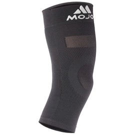 Mojo 20-30mmHg Compression Knee Sleeve for Men & Women, For Running, Weightlifting, Workout, Black, Large