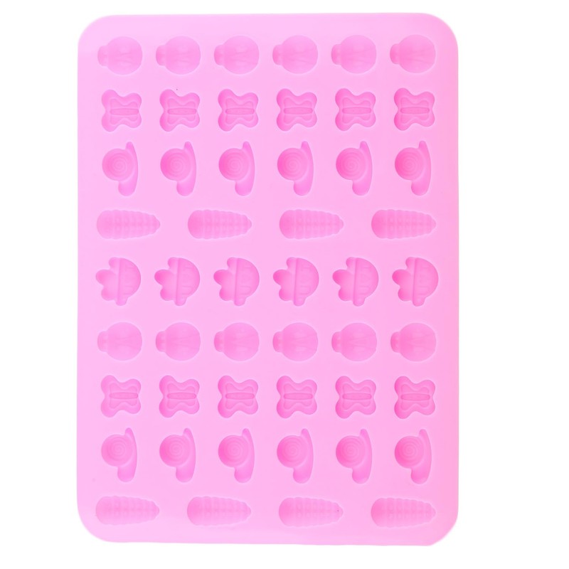 AIBOYA 50 Cavity Insect Silicone Candy Mold Butterfly Bee Snail