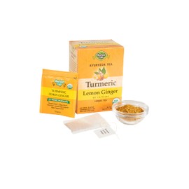 Herbal Cup Ayurveda Turmeric Tea, Organic Lemon Ginger, No Caffeine Herbal Teas (Organic Lemon Ginger, 16 Count (Pack of 1))