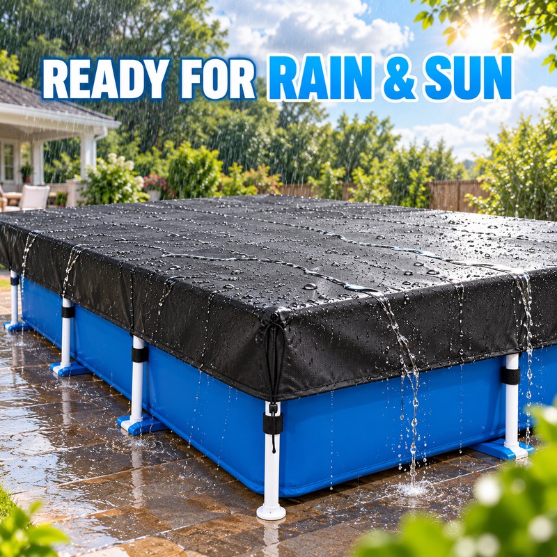 7 x 4 Ft Rectangular Above Ground Pool Cover, 210D