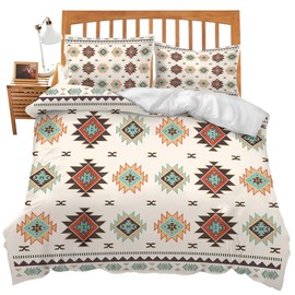 UIAMT Boho Bedding Set Twin Queen King Full Size Southwestern Comforter Set for Lover Kids Teens Boys Girls Man Women Bedroom Decor Western Cozy Quilt Bedspread Rustic Bed Duvet Cover Gifts 104"x90"