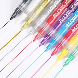 Dynaeuty 18 Color 3D Nail Art Pens Set, Graffiti Nail Dotting Tools Quick Drying Acrylic Paint Pens Drawing Painting Point Liner Pen for Nails Art Design, Nail Pens for Home Salon DIY(A)