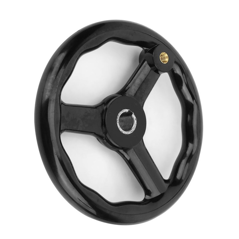 200*18mm Black Anti slip Bakelite 3 Spoked Lathe Handwheel with