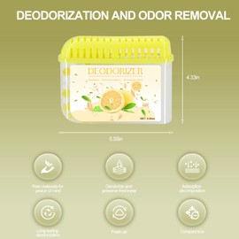 Fridge Deodorizer Lasts Three Months More Effective Deodorizer than Baking Soda Bamboo Charcoal Suitable for Refrigerators Shoe Cabinets Closets and Bathrooms (Pomelo flavor)