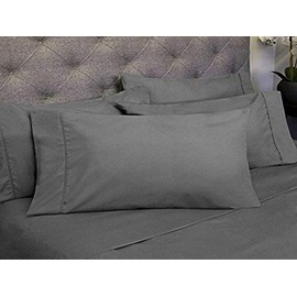 Sweet Home Collection 6 Piece 1800 Count Olivia Branch Microfiber Bedroom Sheet Set, California King, Gray