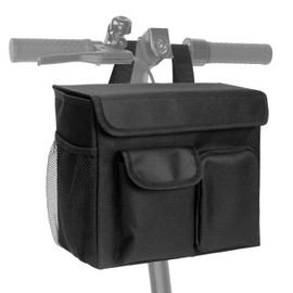 Mobility Scooter Bag, Scooter Basket, Knee Scooter Basket, Mobility Scooter Caddy with 14 Inches Laptop Pocket and 2 Cup Holders for Bike, Mobility Scooter Accessories for Adults