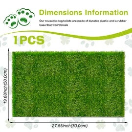WANDGU Wiederverwendbare Hundetoilette Hunde Rasenteppich: 50×70cm Künstlicher Grasteppich, Premium Kunstrasen für Hunde, Trainingsunterlage Hundetoilette für Balkon, Terrasse,Garten(Wasseraustritt)