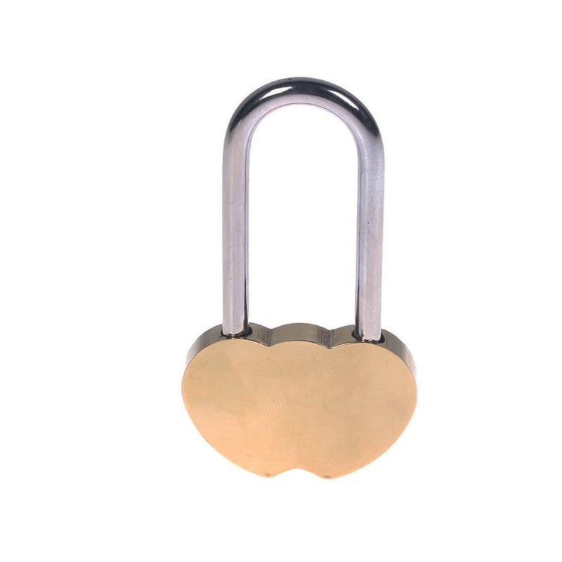 4PCS 50MM Engraved Padlock Double Heart Shaped Lock for Wedding