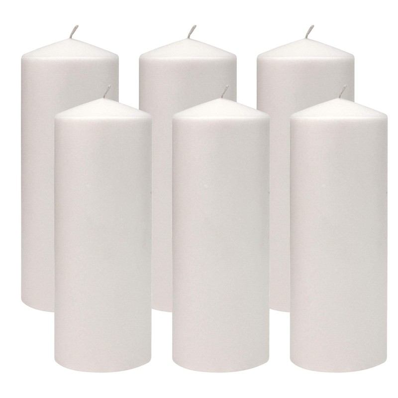 Stonebriar 80 Hour Long Burning Unscented Pillar Candles, 3x8, White