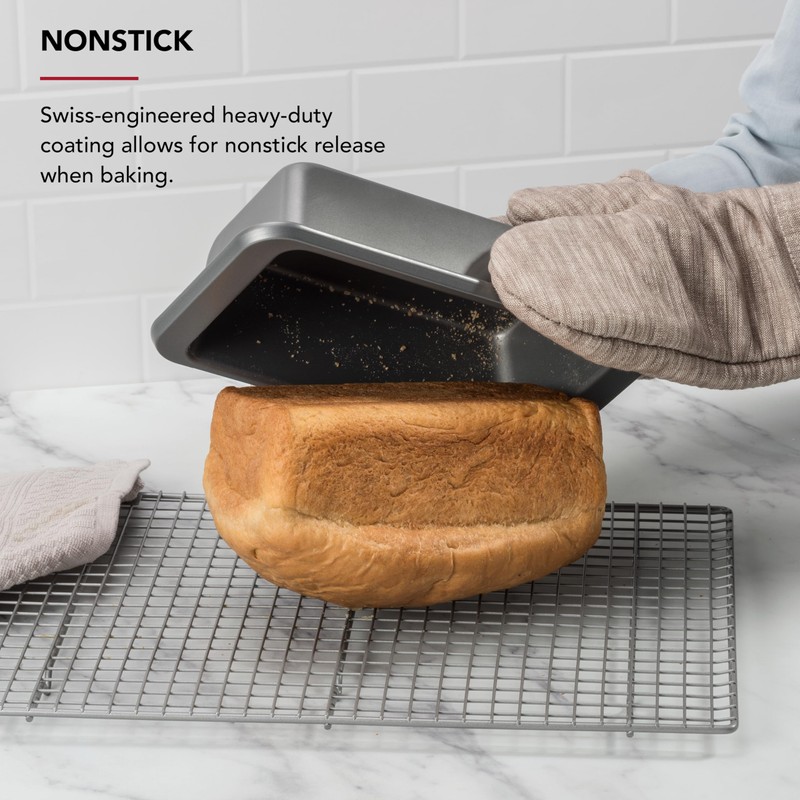 KitchenAid Nonstick Swiss Engineered Aluminized Steel Loaf Pan, Dishwasher Safe,
