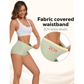 ALLBASE womens Cotton Underwear Ladies High Waisted Full Coverage Stretch Plus Size Postpartum Panties Pack of 5