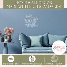 Cooking Conversion Chart - Matte Vinyl Wall Decal Sayings for Wall Décor - Inspirational Decals for Kitchen & Dining Room - Die-Cut Vinyl Wall Art - 9.5"x9" WHITE