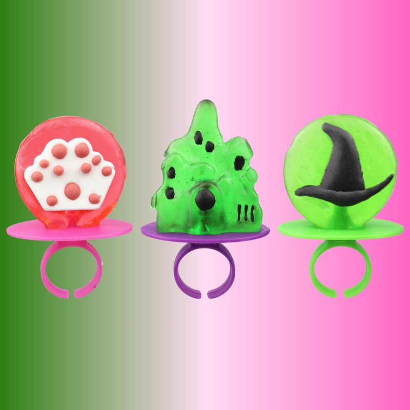 Wicked Lollipop Rings, Individually Wrapped Fruit Flavored Candy, Perfect Party