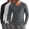 Riyiper 3 Pack Men's Thermal Shirts Long Sleeve V Neck
