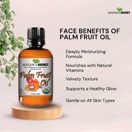 Mayan's Secret USDA CERTIFIED ORGANIC PALM FRUIT OIL/Refined/Undiluted Cold Pressed