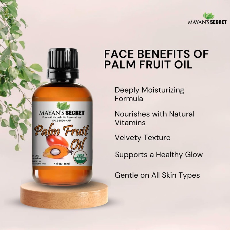 Mayan's Secret USDA CERTIFIED ORGANIC PALM FRUIT OIL/Refined/Undiluted Cold Pressed