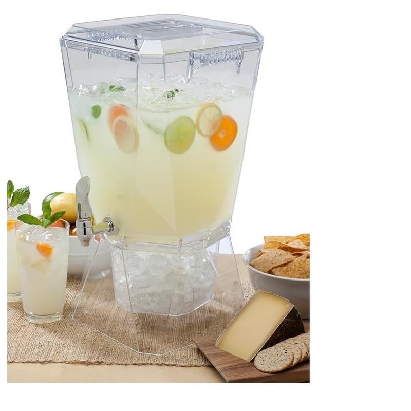 CreativeWare Crown Beverage Dispenser with Base and Name Clip, 3.5