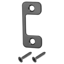 sourcing map 4 Sets Door Strike Plate, 57mm x 26mm Stainless Steel Latch Deadbolt Replacement Lock Strike Plate for Door Frame Door Jamb Reinforcement, Black