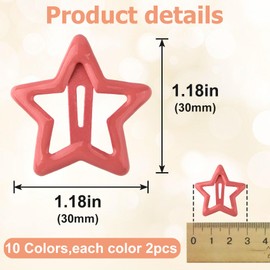 Mxxipp 20pcs Star Hair Clips for Women, Non-Slip Metal Star Snap Barrettes, Y2K Hairstyle Accessories for Women Thick Thin Fine Straight Curly Long Short Hair- 10 Colors