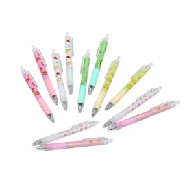 YYaaloa 12pcs Fruit Printed Gel ink Pens 0.5mm Black Ink Retractable Work Pen with Super Soft Grip Pens for Kids Men Women Office and School (fruit pens 12pcs)