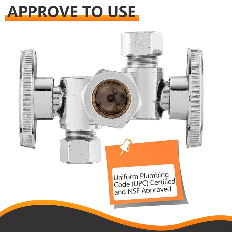 2-PCs HeSun Dual Shut Off Angle Valve, 1/2" Nominal (5/8"OD)