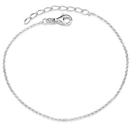 MATERIA by Matthias Wagner Women's Thin Bracelet 925 Silver Rhodium-Plated Gold-Plated, Silver