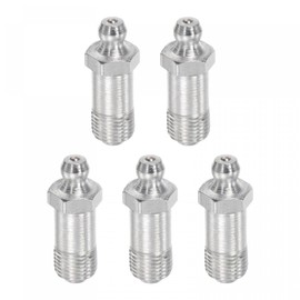 uxcell Steel Straight Grease Fitting Assortment G1/8" Thread 11mm Width Hydraulic Grease Fitting Accessories, 5Pcs
