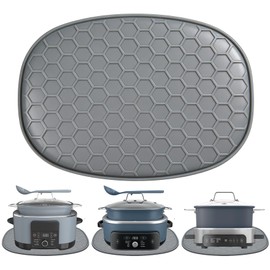 Silicone Heat Resistant Mat for Ninja Foodi Possible Cooker Pro 8.5 Qt MC1000,MC1001,MC1010 Slow Cooker Crock &Ninja MC2001 PossibleCooker PRO Plus 8.5 QT Accessories,Kitchen Countertop Protector Pad
