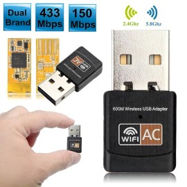 Unbranded Mini Dual Band 600Mbps USB WiFi Wireless Adapter Network Card 2.4/5GHz 802.11ac
