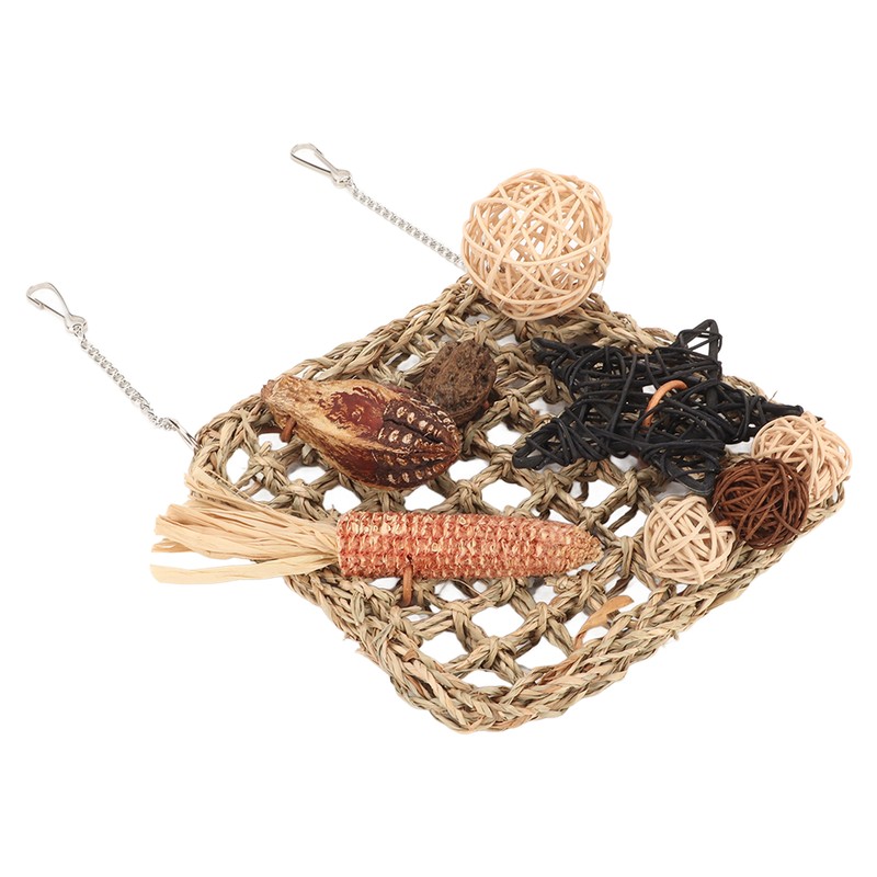 Bird Foraging Wall Toy Safety Parrot Woven Hanging Mat Climbing