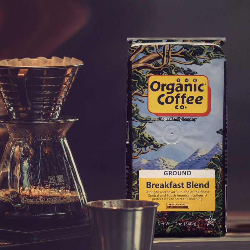 Organic Coffee Co. Breakfast Blend Ground Coffee 12 Ounce Medium