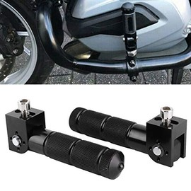 Ejoyous Pack of 2 Motorcycle Footrests, 90 Degree Folding Foot Pegs Pedals Aluminium Modified Rear Pedal Motorcycle Footrest Pedal Round Folding Pedal Universal Foot Pedals Support Bar 8 mm (Black)