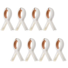 8 Pcs Towel Clips Beach Pegs Large Strong Grip Clothes Pegs Soft Grip and Non-slip Wave Design Clothes Pegs for Clothes Drying Windproof Laundry Sun Lounger Blankets(Orange)