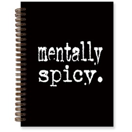 TFKFJLF Inspirational Mental Health Black Spiral Notebook Journal for Women, Therapy Journal for Women, Therapist Notebook Session Notes, Aesthetic Office Supplies for Girls Desk 5.5x8.3