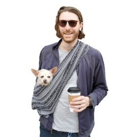 Dog Sling Carrier 100% Organic Cotton for Cats Too (Salt and Pepper)