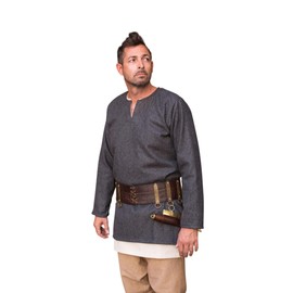 Burgschneider - Lodin Wool Tunic - Dark Grey (S, Unisex, Wool) Historical - Early Medieval, Viking