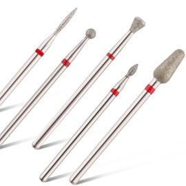 5Pcs Diamond Nail Drill Bits sets (RED (Fine) B03 set)