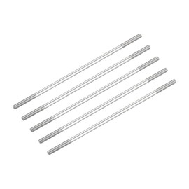 METALLIXITY Pack of 5 Double-Sided Stud Screws M6 130 mm 304 Stainless Steel Rod Screw for Household