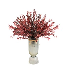 Natural Dried Preserved Willow Eucalyptus, Real Plant, for Wedding, Home Decor, 30 Pieces, Red