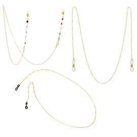 Pack of 3 Glasses Chain, Adjustable Glasses Chain, Glasses Strap, Sunglasses Chain Strap, Holder Lanyard, Anti-Lost String for Retainer, Chain Strap, Glasses Accessories Decor Connections, for Men and