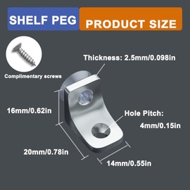 YOWPEY 20Pcs Shelf Support Peg Shelf Pins Kit Bracket Shelf Holder Replacement Peg for Support Cabinet Shelf Kitchen Furniture Book Shelves Holder Locking Pins