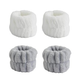 2 Pairs of Spa Wrist Wash Bands, Microfibre Wrist Wash Band, Coral Absorbent Bracelet, Wrist Towels for Washing Face, Shower, Yoga, Sports