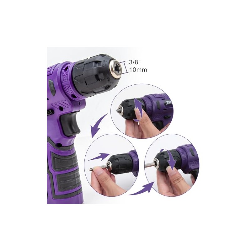 CARTMAN 150-Piece Household Tool Set, 8V Cordless Drill Driver Kit,