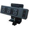 Electriduct Edge Mount Desktop Power Center - 3 Outlets &