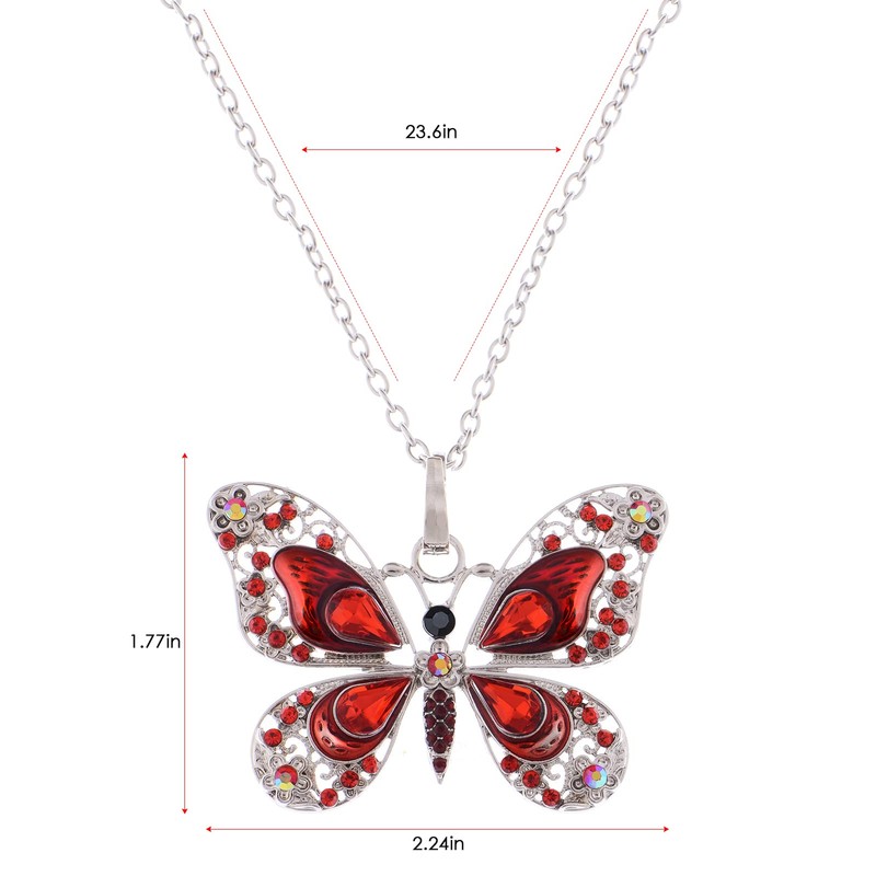 Alilang Animal Cute Empress Monarch Winged Butterfly Crystal Rhinestone Pendant