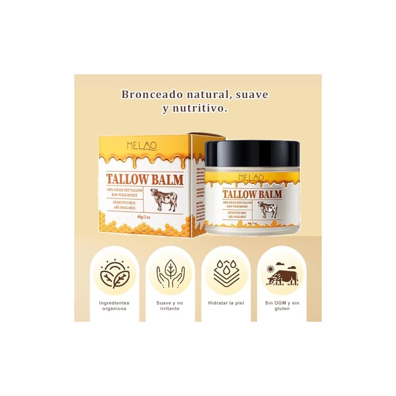 Jars Beef Tallow Face Cream Skin Care Moisturizer And Honey