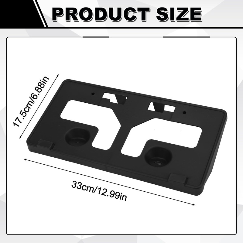 Front Bumper License Plate Bracket Black Compatible with Ford Escape