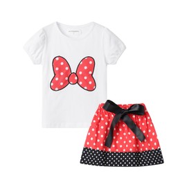 Mud Kingdom Baby Girls Clothes Holiday Cute Skirt Sets Bow 12M Red